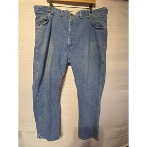 Wrangler Jeans Mens 44x29 Blue Workwear Denim Outdoor‎ Heavy Stretch Waist